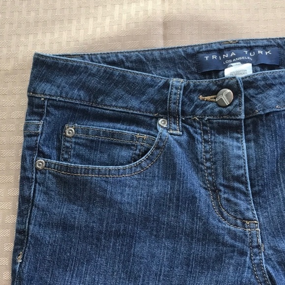 TRINA TURK Size 4 Medium Wash Denim Straight Leg Jeans - Picture 6 of 9
